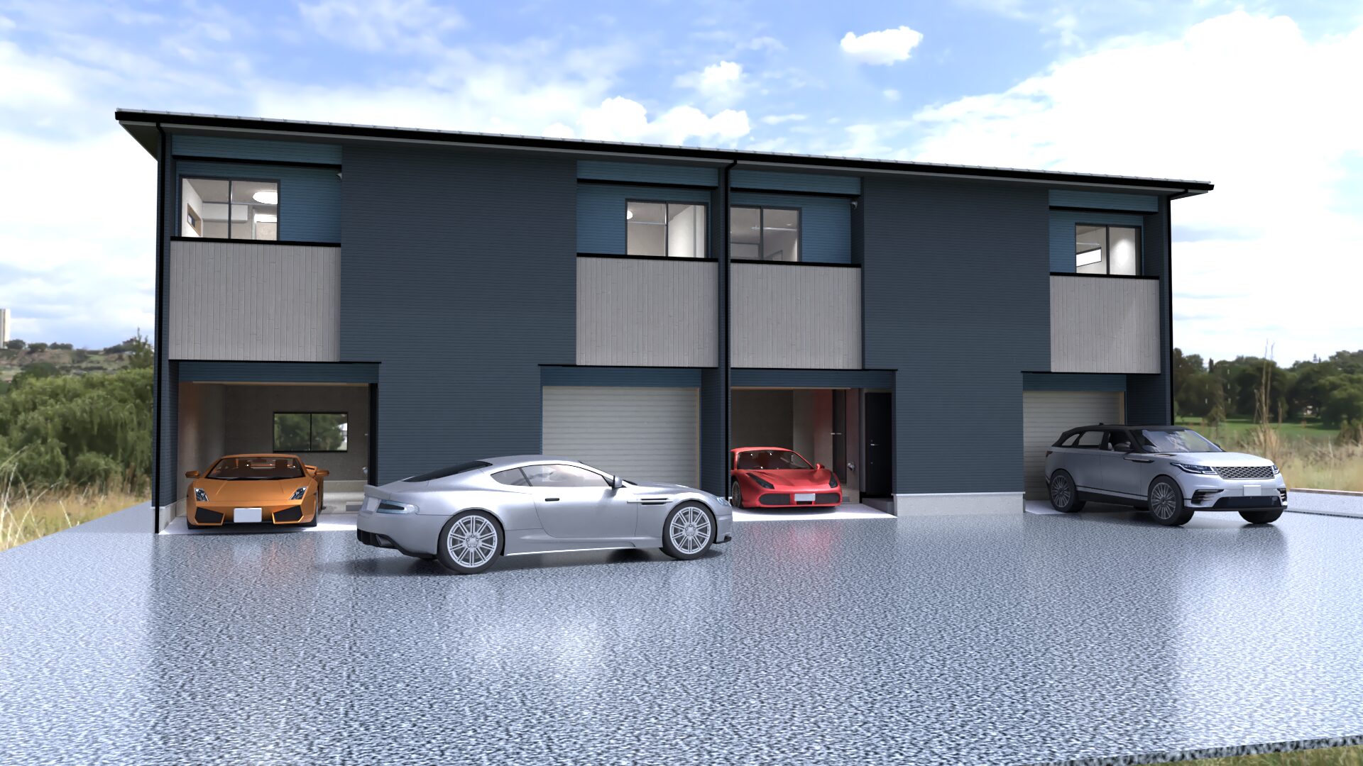 ガレージ付き 賃貸アパート